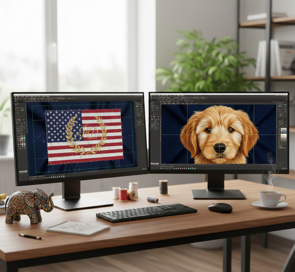 Digitizing and vector artwork setup at Image in Threads