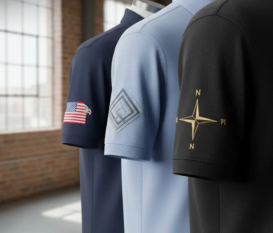 Sleeve embroidery files optimized for commercial machines